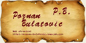 Poznan Bulatović vizit kartica